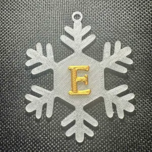 E – Snowflake Alphabet Letter E Festive Christmas Decoration