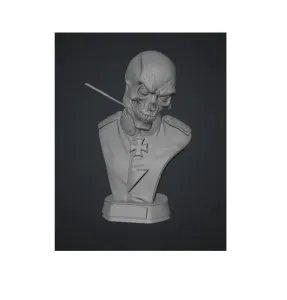 Skull in a Black Military Uniform Büste