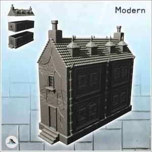 Modern house with spiked roof and side entrance (10) - minia