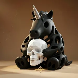 Gothic Halloween Unicorn - Spooky Cute Figurine & Decor