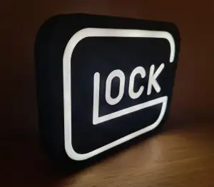 Glock Lightbox Sign Wall Desk Mounted 17 17L 19 22 26 43 9mm
