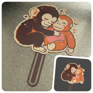 Bookmark of Punch the Monkey with a Peluche