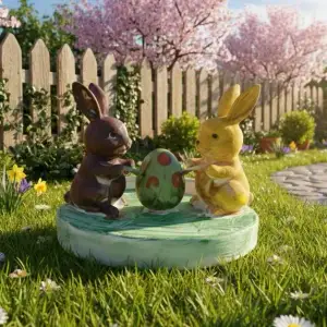 Easter Bunny Painters – 3D Printable Diorama