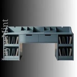 Multi-Layered Desktop Organizer with Book and Drawer Storage