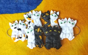 Pair Cat Keychain