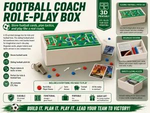 Football Coach Tactics Box – Card Storage & Role-Play set
