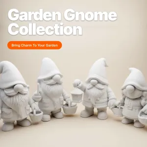 Chubby Garden Workers – 4 Unique 3D Printable Gnomes Collect