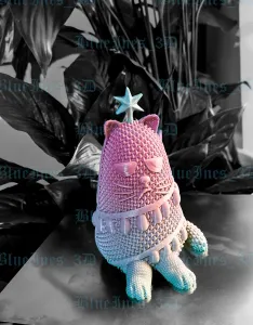 CHRISTMASS TREE CROCHET CAT