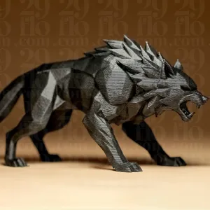 Geometric Wolf Figurine