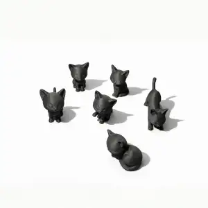 LAZY CATS / MODERN CAT SCULPTURES / BLACK SCULPTURES