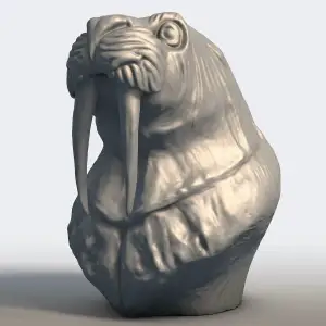 Walrus Sculpture - Tusked Marine Mammal Statue