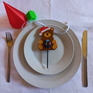 LOLLIPOP - BEAR -CHRISTMAS DECO/DINNER PLATE/DECORATION/GIFT