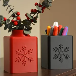 Holiday Vase & Pencil Holder | Christmas Theme