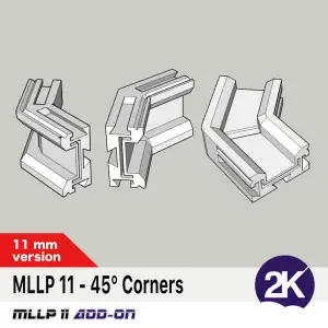 The Modular LED Light Profile, MLLP 11, 45° corners add-on