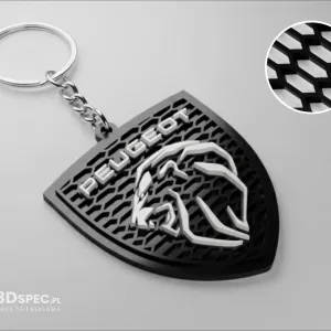 Peugeot honyecomb logo keychain