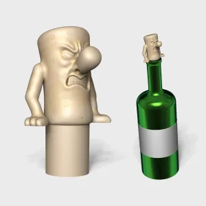 Wine Cork Replacer - Funny Escaping Character
