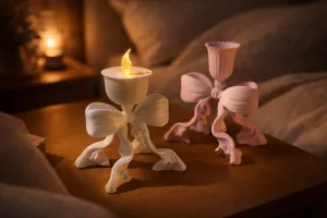 Ribbon Flame Candle Holder(Candle & Tealight)