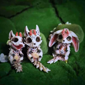 SKELETON FURRY DOGS KEY CHAINS