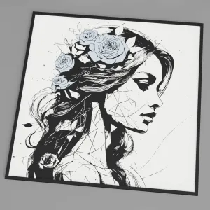 Girl with Roses – Wall Decoration V2