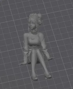 Cute Cyberpunk Girl Sitting Desk Decor