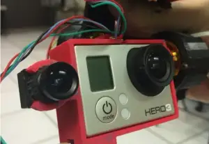3D printed Gopro Gimbal hardware and mounting plate