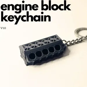 Engine block V10 keychain