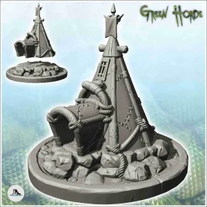 Orc canvas tent with flag on base (8) - miniatures warhammer