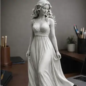 Elegant Woman in Flowing Dress