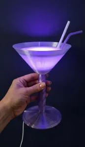 Настольная LED лампа, светильник ночник Martini glass с RGB