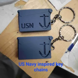 (USN) US Navy Anchor Ammo Box Key Chain