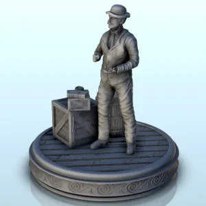 Merchant with bowler hat and boxes of goods (13) - Old West