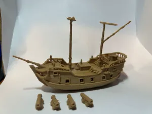 pirate ship gallion with 4 canons to stick