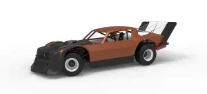 Vintage Dirt late model Race car V4 while turning Scale 1:25