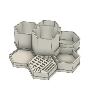 Modular Honeycomb Desk Organizer | Removable Boxes
