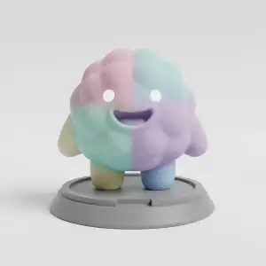Cloudy Joyling – Pastel Smiling Creature