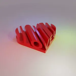 3D WORD SHAPE OF HEARTS (I LOVE U)