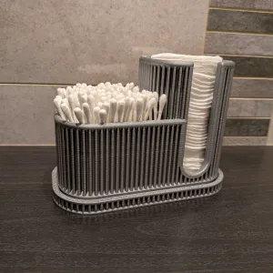 Ribbed Cotton Pads and Buds Holder