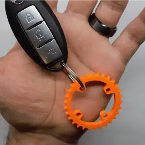 Bike crank gear keychain