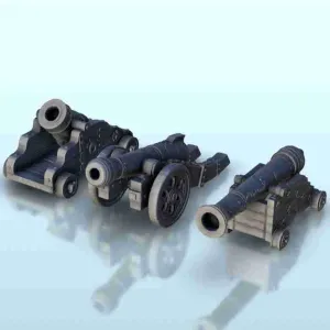 Set of three modern cannons and bombards 3 - miniatures warh