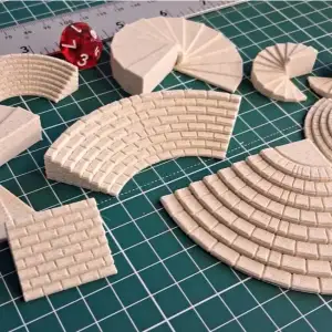 Brick stairs terrain set - for 1¼ inch dungeon tiles