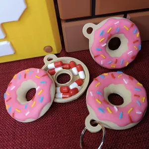 Donut keychain and pill-holder | Fun Gadget Pills Holder