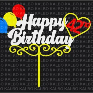 Happy 42nd Birthday Cake Topper
