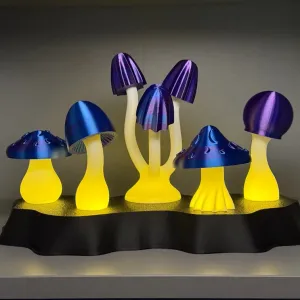 Glowing Mushrooms and Illuminated TeaLight Base