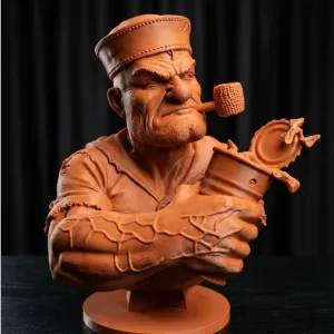 Popeye the Sailor Man Bust | Classic Cartoon Character Statu