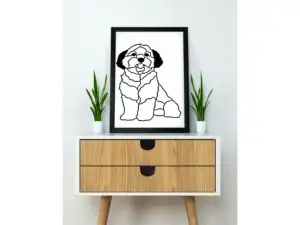 Maltese dog wall sculpture 2D