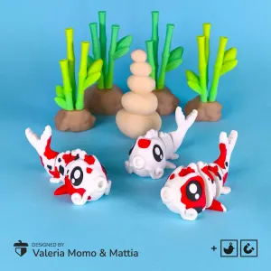 Cute Flexi Koi  (Toy, Keychain & Magnet) 日本の鯉