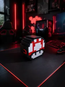 8-Bit Mushroom Storage Box - Wall Mountable / Desk Organizer