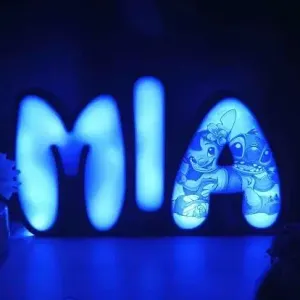 Mia Namenslampe mit Stich Lithophane