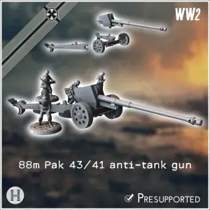 88m Pak 43-41 German anti-tank gun - miniatures ww2 vehicle
