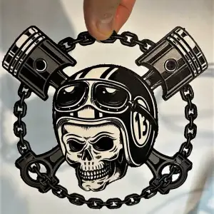 Hueforge Skull Biker Wall Art